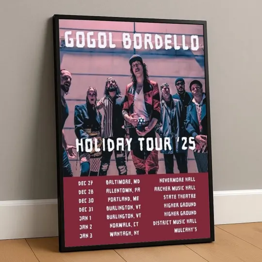 Discover Gogol Bordello December 2025 & January 2026 Tour Poster Home Decor, Wall Art