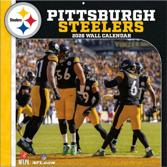 Discover football Pittsburgh Steeler 2026 Wall Calendar, 12'' X 12'', 12-Month Calendar with