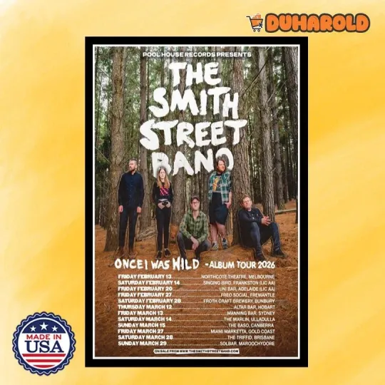 Discover The Smith Street Band February & March Tour 2026 Poster Home Decor, Wall Art