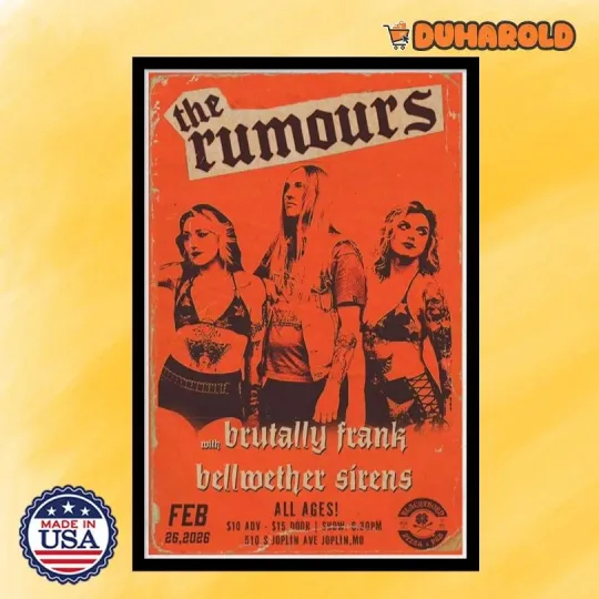 Discover The Rumours Joplin, MO Feb 26 2026 Tour Poster Home Decor, Wall Art