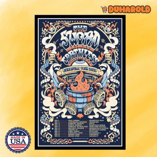 Discover The Sword & Earthless European Tour 2026 Poster Home Decor, Wall Art