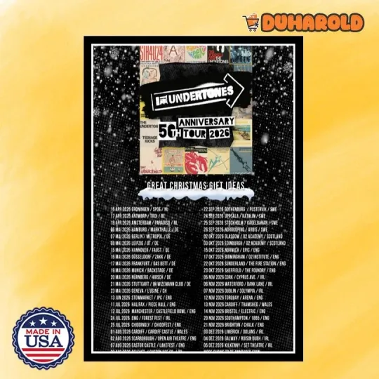 Discover NEW The Undertones 50th Anniversary Tour 2026 Poster Home Decor, Wall Art