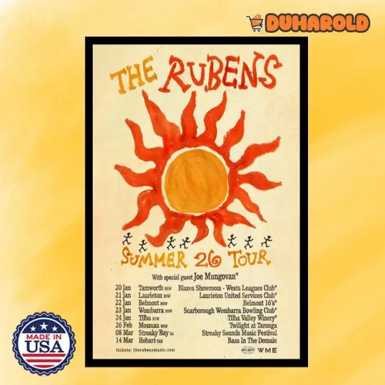 Discover NEW The Rubens Summer 2026 Tour Poster Home Decor, Wall Art, Fan Gift