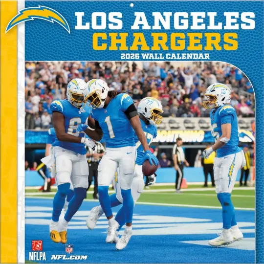 Discover Turner Licensing,  football Los Angeles Chargers 2026 Wall Calendar, 12'' X 12'', 12-