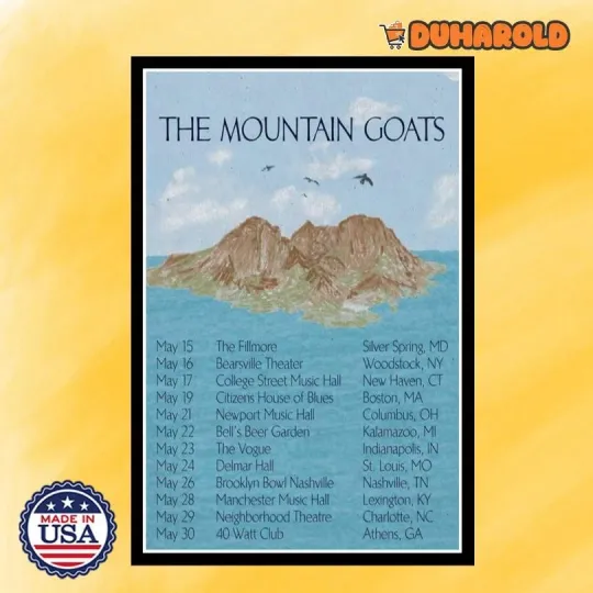 Discover NEW The Mountain Goats May Tour 2026 Poster Home Decor, Wall Art, Fan Gift