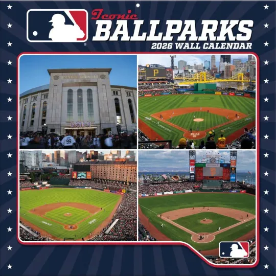 Discover Turner Licensing,  MLB Iconic Ballparks 2026 Wall Calendar, 12'' X 12'', 12-Mont