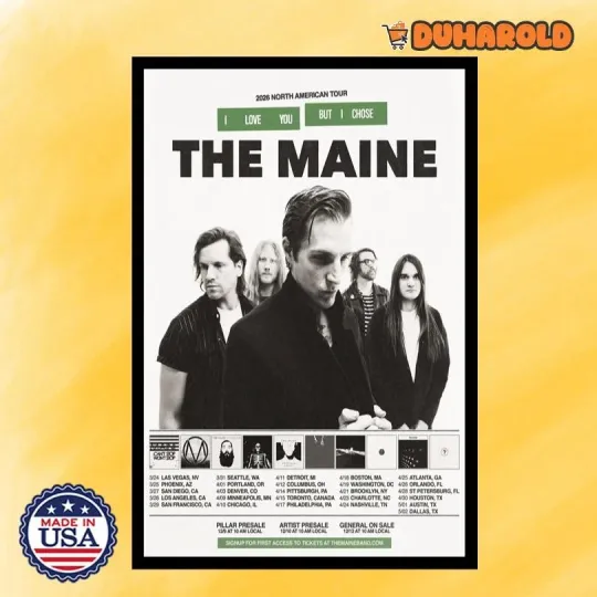Discover NEW The Maine North American Tour 2026 Poster Home Decor, Wall Art, Fan Gift