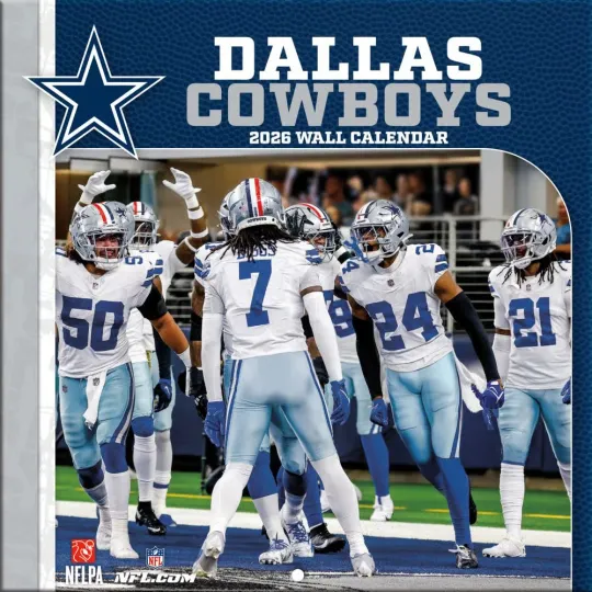 Discover Turner Licensing,  football Dallas Cowboys 2026 Mini Wall Calendar, 7'' X 7'', 12-Mon