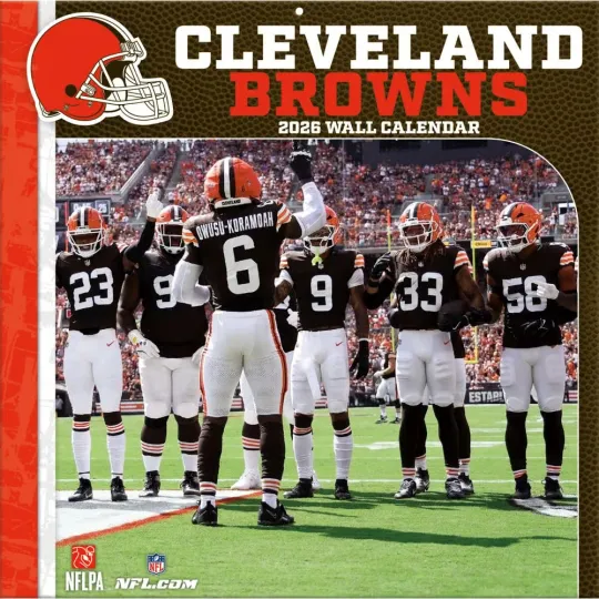 Discover Turner Licensing,  football Cleveland Browns 2026 Wall Calendar, 12'' X 12'', 12-Mont