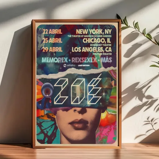 Discover Zoe Band En Vivo 2026 Tour Poster NY Chicago Los Angeles Music Art Wall Decor