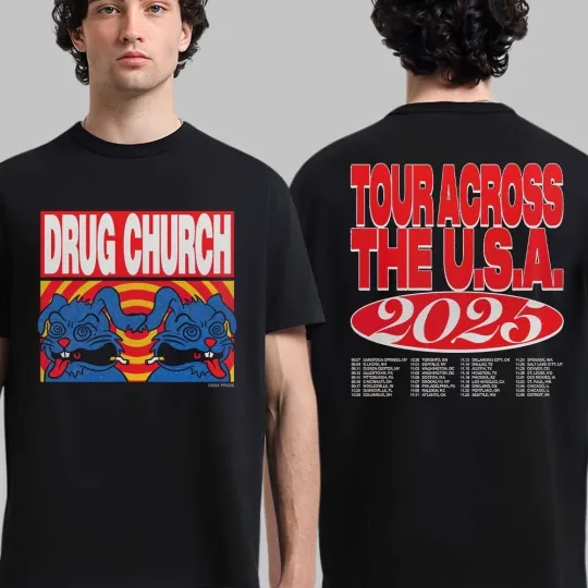 Discover Drug Church Band Tour USA 2025 Double Sided T-Shirt