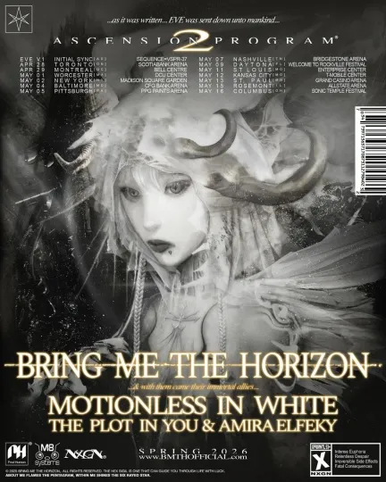 Bring Me The Horizon North American Ascension Program 2 Spring 2026 Tour Poster