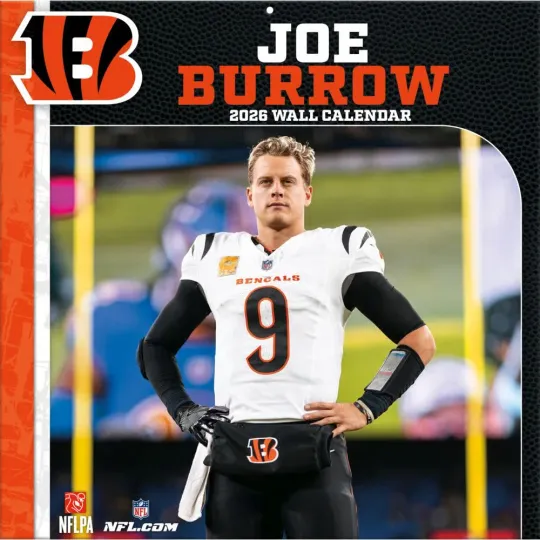 Discover football Cincinnati Joe Burrows 2026 Wall Calendar