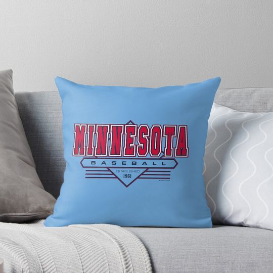 Minnesota Baseball Retro, Vintage Twins Inspired 90s Throwback Pillow