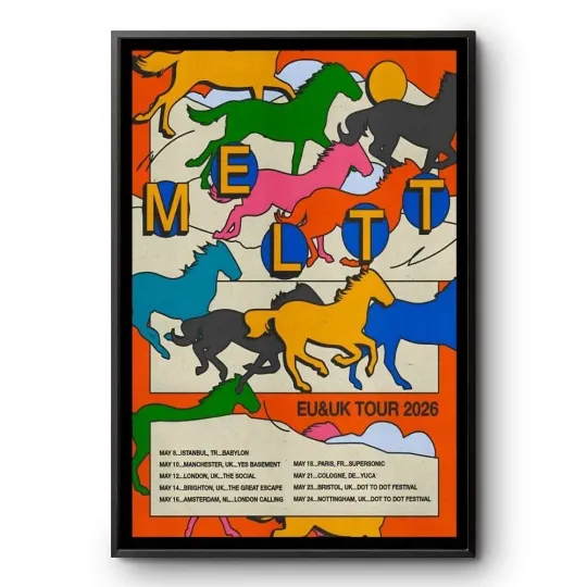Discover Melt EU UK Tour 2026 Poster Indie Rock Concert Wall Art Print