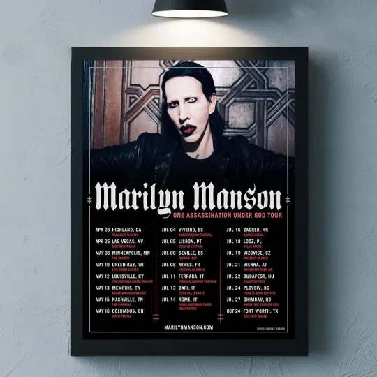 Marilyn Manson One Assassination Under God Tour 2026 World Tour Schedule Poster