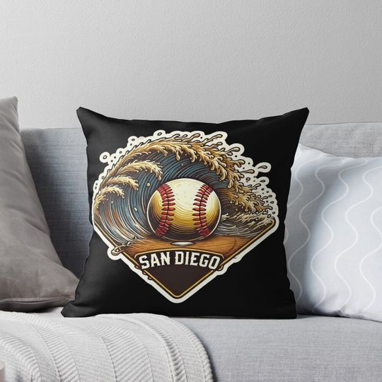 Discover San Diego Waves Baseball Pillow