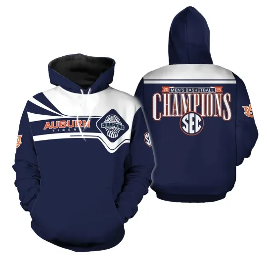 Discover Auburn Tiger 2025 SEC Regular Season Champions  Hoodie