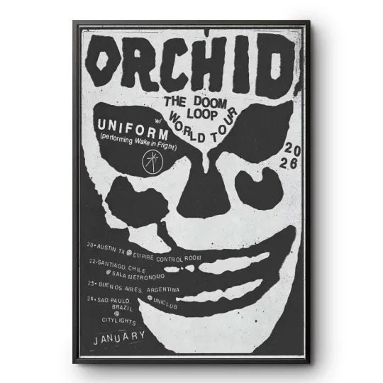 Discover Orchid Dooom Loop World Tour 2026 Poster Screamo Punk Wall Art