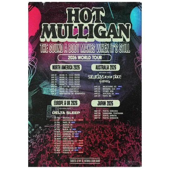 Discover Mulligan The Sound A Body Makes World Tour 2026 Poster