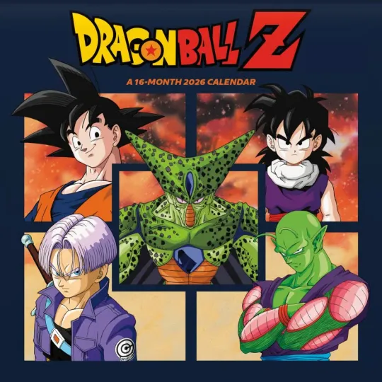 Discover Trends International,  Dragon Ball Z 2026 Wall Calendar, 12'' X 12'', 16-Month C