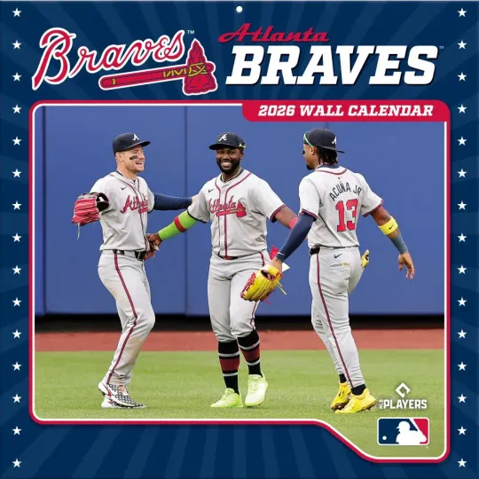 Discover Turner Licensing,  MLB Atlanta Braves 2026 Wall Calendar, 12'' X 12'', 12-Month