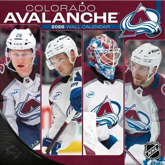 Discover Turner Licensing,  NHL Colorado Avalanche 2026 Wall Calendar, 12'' X 12'', 12-Mo