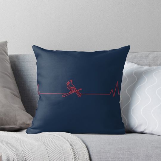 St. Louis Baseball Heartbeat Pulse Pillow