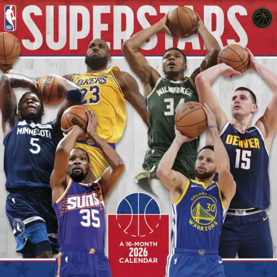 Discover Trends International,  Basketball Superstars 2026 Wall Calendar