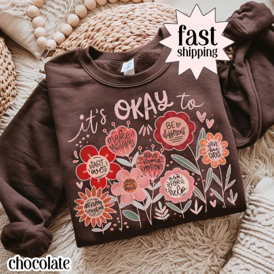 Discover Teacher Special Education Floral Sweatshirt with Motivational Quote