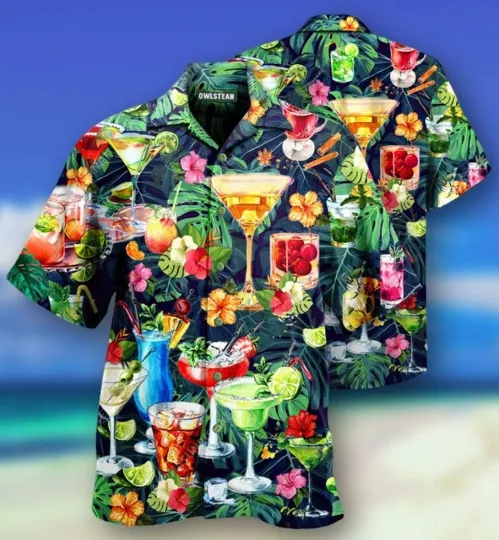 Discover Save Water Drink Cocktails Hawaiian Aloha Shirt For Men Women