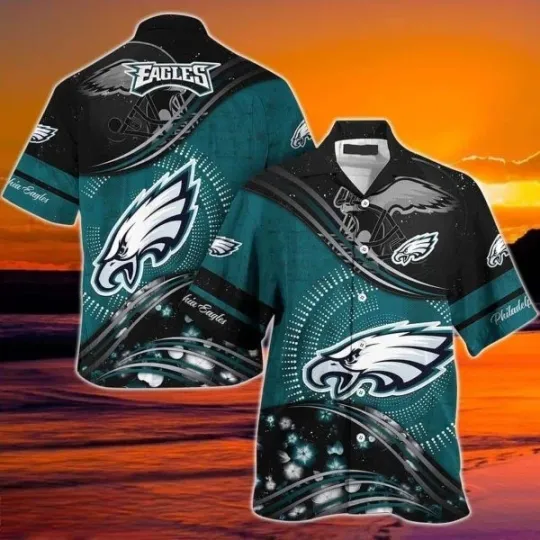 Discover Philadelphia Eagles Hawaiian Shirt Summer Gift For Friend, football Hawaiian Shirt