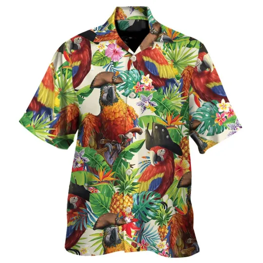 Discover Pirate Parrot Hawaiian Shirt For Men Women