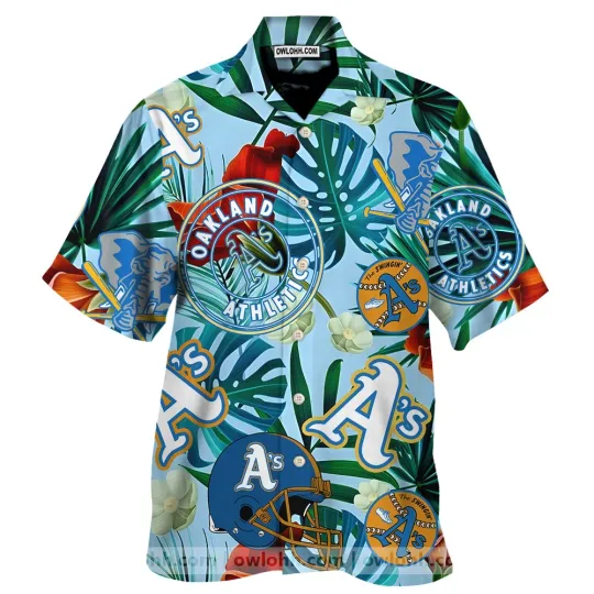 Discover Oakland Athletics Vintage Print Hawaiian Shirt For Men Women
