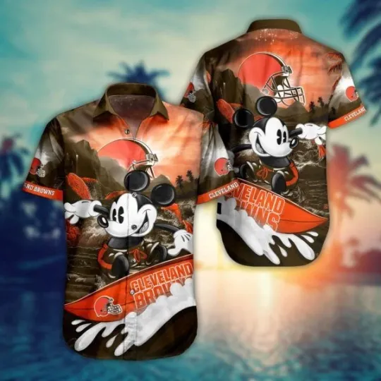 Discover Cleveland Browns Mickey Surf Summer Hawaiian Shirt