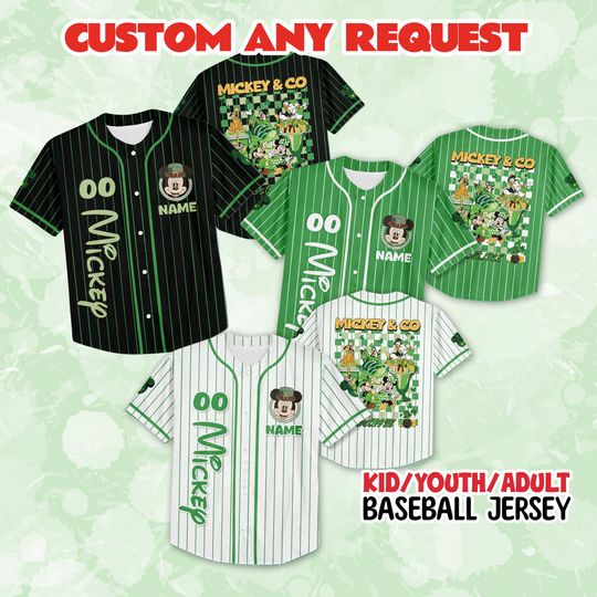Discover Custom Mickey Patrick Day Jersey, Disney St Paddy Day Shirt, Mickey & Friends St Patricks Shamrock, Mickey St Patrick's Day Matching Family