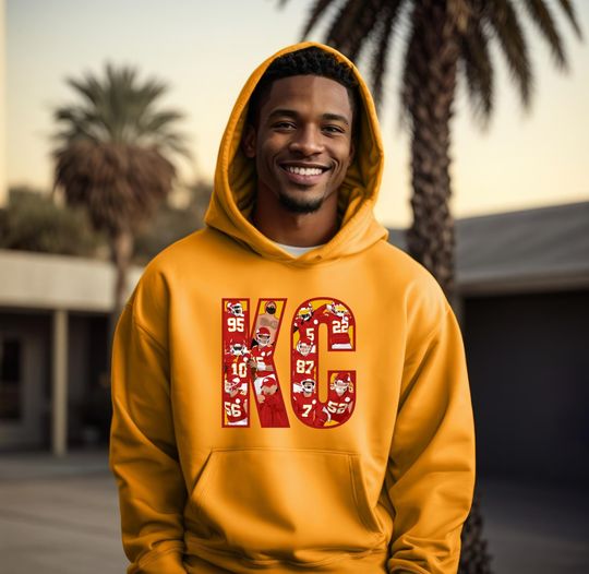 Kansas City Football Fan Distressed Unisex Hoodie