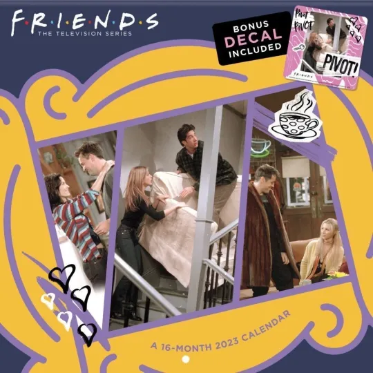 Discover Friends NBC TV Show 2023  Wall Calendar New In Shrink-wrap Bonus Decal