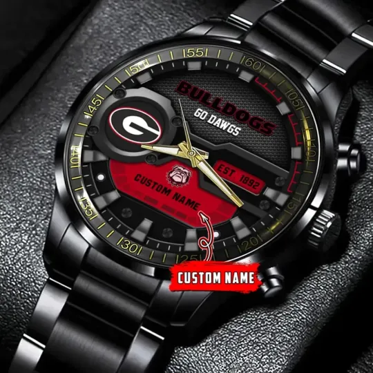 Discover Personalized Georgia  Black Stainless Steel Watch Gift For Fans