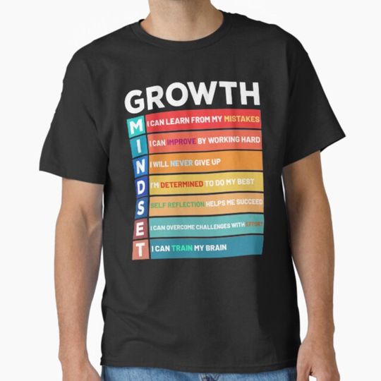 Discover Growth Mindset Definition Graphic T-shirt, Positive Development Men Women Tee