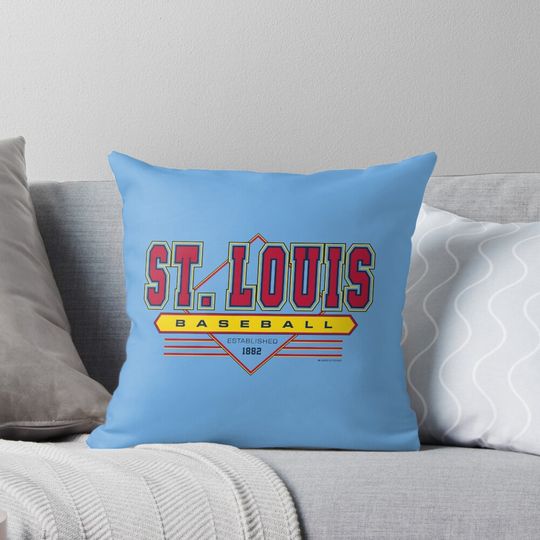 St. Louis Baseball Retro, Vintage Cardinals Inspired 90s Throwback Pillow