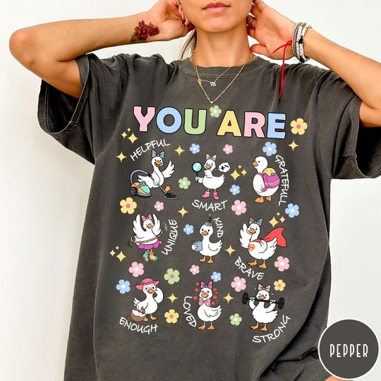 Discover You Are Kind Comfort Colors T-Shirt, Motivational Kindness Shirt, Retro Mental Health Shirt, Floral Positivity Tee, Aesthetic Women's Tee