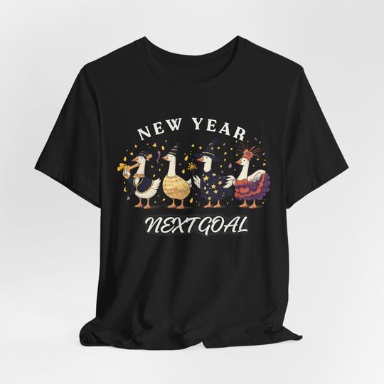 Discover New Year Next Goal Shirt, Motivational Quote Graphic Tee, Mushroom Fantasy Design, Self Improvement New Years Tee, Unisex