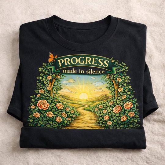 Discover Progress Made in Silence T Shirt, Motivational Quote Shirt, Growth Mindset Tee