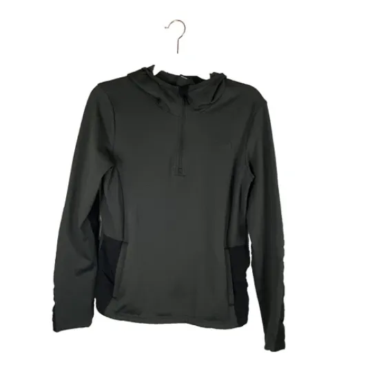 Discover The North Face 1/4 Zip Pullover Hoodie Sz M Waffle Fleece Lined Charcoal Gray