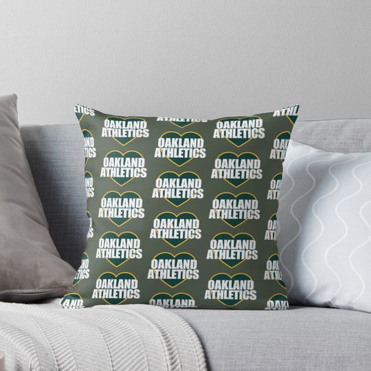Discover Oakland Athletics Heart Pillow