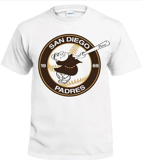 Discover San Diego Padres White Men's T-Shirt Small to 3X-Large