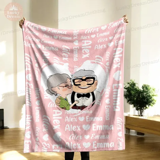 Personalized Disney Love Husband To Wife Blanket, Gift For Friends, Couple