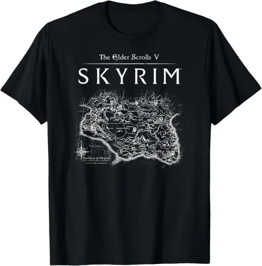 Discover Skyrim Province Map Video Game T-Shirt