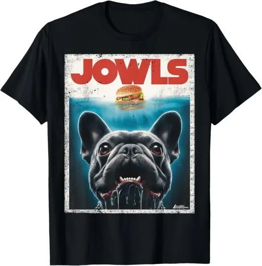 Discover Funny Black French Bulldog Jowls Top, Frenchie Mom, Dog Dad T-Shirt